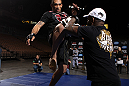 LAS VEGAS, NV - FEBRUARY 01:  Fabricio Werdum works out for the media and fans during the UFC 143 open workouts at Mandalay Bay Events Center on February 1, 2012 in Las Vegas, United States.  (Photo by Josh Hedges/Zuffa LLC/Zuffa LLC via Getty Images) *** Local Caption *** Fabricio Werdum