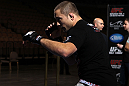 LAS VEGAS, NV - FEBRUARY 01:  Mike Pierce works out for the media and fans during the UFC 143 open workouts at Mandalay Bay Events Center on February 1, 2012 in Las Vegas, United States.  (Photo by Josh Hedges/Zuffa LLC/Zuffa LLC via Getty Images) *** Local Caption *** Mike Pierce