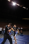 LAS VEGAS, NV - FEBRUARY 01:  Mike Pierce works out for the media and fans during the UFC 143 open workouts at Mandalay Bay Events Center on February 1, 2012 in Las Vegas, United States.  (Photo by Josh Hedges/Zuffa LLC/Zuffa LLC via Getty Images) *** Local Caption *** Mike Pierce