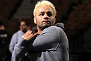 LAS VEGAS, NV - FEBRUARY 01:  Josh Koscheck works out for the media and fans during the UFC 143 open workouts at Mandalay Bay Events Center on February 1, 2012 in Las Vegas, United States.  (Photo by Josh Hedges/Zuffa LLC/Zuffa LLC via Getty Images) *** Local Caption *** Josh Koscheck