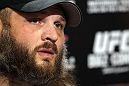 LAS VEGAS, NV - FEBRUARY 01:  Roy Nelson answers questions from the media during the UFC 143 open workouts at Mandalay Bay Events Center on February 1, 2012 in Las Vegas, United States.  (Photo by Josh Hedges/Zuffa LLC/Zuffa LLC via Getty Images) *** Local Caption *** Roy Nelson