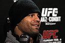 LAS VEGAS, NV - FEBRUARY 01:  Josh Koscheck answers questions from the media during the UFC 143 open workouts at Mandalay Bay Events Center on February 1, 2012 in Las Vegas, United States.  (Photo by Josh Hedges/Zuffa LLC/Zuffa LLC via Getty Images) *** Local Caption *** Josh Koscheck