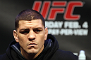 LAS VEGAS, NV - FEBRUARY 02:  Nick Diaz attends the UFC 143 final pre-fight press conference at the Mandalay Bay Hotel & Casino on February 2, 2012 in Las Vegas, United States.  (Photo by Josh Hedges/Zuffa LLC/Zuffa LLC via Getty Images) *** Local Caption *** Nick Diaz