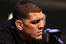 LAS VEGAS, NV - FEBRUARY 02:  Nick Diaz attends the UFC 143 final pre-fight press conference at the Mandalay Bay Hotel & Casino on February 2, 2012 in Las Vegas, United States.  (Photo by Josh Hedges/Zuffa LLC/Zuffa LLC via Getty Images) *** Local Caption *** Nick Diaz