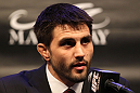 LAS VEGAS, NV - FEBRUARY 02:  Carlos Condit attends the UFC 143 final pre-fight press conference at the Mandalay Bay Hotel & Casino on February 2, 2012 in Las Vegas, United States.  (Photo by Josh Hedges/Zuffa LLC/Zuffa LLC via Getty Images) *** Local Caption *** Carlos Condit