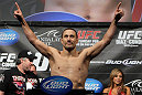 LAS VEGAS, NV - FEBRUARY 03:  Mike Pierce weighs in during the UFC 143 official weigh in at Mandalay Bay Events Center on February 3, 2012 in Las Vegas, Nevada.|2:55:8  (Photo by Josh Hedges/Zuffa LLC/Zuffa LLC via Getty Images) *** Local Caption *** Mike Pierce