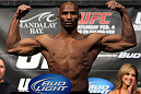 LAS VEGAS, NV - FEBRUARY 03:  Clifford Starks weighs in during the UFC 143 official weigh in at Mandalay Bay Events Center on February 3, 2012 in Las Vegas, Nevada.|2:55:8  (Photo by Josh Hedges/Zuffa LLC/Zuffa LLC via Getty Images) *** Local Caption *** Clifford Starks