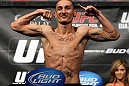 LAS VEGAS, NV - FEBRUARY 03:  Max Holloway weighs in during the UFC 143 official weigh in at Mandalay Bay Events Center on February 3, 2012 in Las Vegas, Nevada. (Photo by Josh Hedges/Zuffa LLC/Zuffa LLC via Getty Images) *** Local Caption *** Max Holloway