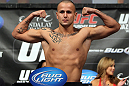 LAS VEGAS, NV - FEBRUARY 03:  Michael Kuiper weighs in during the UFC 143 official weigh in at Mandalay Bay Events Center on February 3, 2012 in Las Vegas, Nevada.|2:55:8  (Photo by Josh Hedges/Zuffa LLC/Zuffa LLC via Getty Images) *** Local Caption *** Michael Kuiper