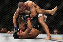LAS VEGAS, NV - FEBRUARY 04:  Michael Kuiper (top) punches Rafael Natal during the UFC 143 event at Mandalay Bay Events Center on February 4, 2012 in Las Vegas, Nevada.  (Photo by Josh Hedges/Zuffa LLC/Zuffa LLC via Getty Images) *** Local Caption *** Michael Kuiper; Rafael Natal