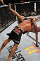 LAS VEGAS, NV - FEBRUARY 04:  Rafael Natal (black shorts) slams Michael Kuiper down to the canvas during the UFC 143 event at Mandalay Bay Events Center on February 4, 2012 in Las Vegas, Nevada.  (Photo by Nick Laham/Zuffa LLC/Zuffa LLC via Getty Images) *** Local Caption *** Rafael Natal; Michael Kuiper
