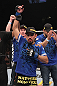 LAS VEGAS, NV - FEBRUARY 04:  Edwin Figueroa is declared the winner in his fight against Alex Caceres during the UFC 143 event at Mandalay Bay Events Center on February 4, 2012 in Las Vegas, Nevada.  (Photo by Nick Laham/Zuffa LLC/Zuffa LLC via Getty Images) *** Local Caption *** Edwin Figueroa