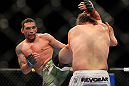 LAS VEGAS, NV - FEBRUARY 04:  Fabricio Werdum (left) kicks Roy Nelson during the UFC 143 event at Mandalay Bay Events Center on February 4, 2012 in Las Vegas, Nevada.  (Photo by Josh Hedges/Zuffa LLC/Zuffa LLC via Getty Images) *** Local Caption *** Fabricio Werdum; Roy Nelson