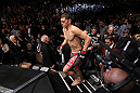 LAS VEGAS - FEBRUARY 04:  Nick Diaz enters the Octagon before his fight with Carlos Condit during the UFC 143 event at Mandalay Bay Events Center on February 4, 2012 in Las Vegas, Nevada.  (Photo by Nick Laham/Zuffa LLC/Zuffa LLC via Getty Images) *** Local Caption *** Nick Diaz; Carlos Condit