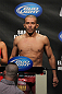 OMAHA, NE - FEBRUARY 14:  Ivan Menjivar weighs in during the UFC on FUEL TV weigh in event at Omaha Civic Auditorium on February 14, 2012 in Omaha, Nebraska.  (Photo by Josh Hedges/Zuffa LLC/Zuffa LLC via Getty Images) *** Local Caption *** Ivan Menjivar