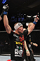 OMAHA, NE - FEBRUARY 15:  Justin Salas reacts after defeating Anton Kuivanen during the UFC on FUEL TV event at Omaha Civic Auditorium on February 15, 2012 in Omaha, Nebraska.  (Photo by Josh Hedges/Zuffa LLC/Zuffa LLC via Getty Images) *** Local Caption *** Justin Salas