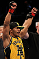 OMAHA, NE - FEBRUARY 15:  Ivan Menjivar reacts after defeating John Albert during the UFC on FUEL TV event at Omaha Civic Auditorium on February 15, 2012 in Omaha, Nebraska.  (Photo by Josh Hedges/Zuffa LLC/Zuffa LLC via Getty Images) *** Local Caption *** Ivan Menjivar