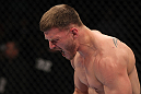OMAHA, NE - FEBRUARY 15:  Stipe Miocic reacts after knocking out Phil De Fries during the UFC on FUEL TV event at Omaha Civic Auditorium on February 15, 2012 in Omaha, Nebraska.  (Photo by Josh Hedges/Zuffa LLC/Zuffa LLC via Getty Images) *** Local Caption *** Stipe Miocic