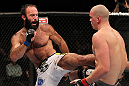 OMAHA, NE - FEBRUARY 15:  (L-R) Dave Herman kicks Stefan Struve during the UFC on FUEL TV event at Omaha Civic Auditorium on February 15, 2012 in Omaha, Nebraska.  (Photo by Josh Hedges/Zuffa LLC/Zuffa LLC via Getty Images) *** Local Caption *** Stefan Struve; Dave Herman