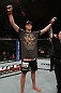 OMAHA, NE - FEBRUARY 15:  Stefan Struve reacts after his victory over Dave Herman during the UFC on FUEL TV event at Omaha Civic Auditorium on February 15, 2012 in Omaha, Nebraska.  (Photo by Josh Hedges/Zuffa LLC/Zuffa LLC via Getty Images) *** Local Caption *** Stefan Struve