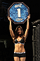 OMAHA, NE - FEBRUARY 15:  UFC Octagon Girl Brittney Palmer introduces round one before the Menjivar v Albert bout during the UFC on FUEL TV event at Omaha Civic Auditorium on February 15, 2012 in Omaha, Nebraska.  (Photo by Josh Hedges/Zuffa LLC/Zuffa LLC via Getty Images) *** Local Caption *** Arianny Celeste