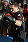 TOKYO, JAPAN - FEBRUARY 22:  UFC Lightweight Champion Frankie Edgar works out for the media during the UFC 144 open workouts at Gold's Gym on February 22, 2012 in Tokyo, Japan.  (Photo by Josh Hedges/Zuffa LLC/Zuffa LLC via Getty Images) *** Local Caption *** Frankie Edgar