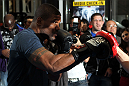 TOKYO, JAPAN - FEBRUARY 22:  Quinton "Rampage" Jackson works out for the media during the UFC 144 open workouts at Gold's Gym on February 22, 2012 in Tokyo, Japan.  (Photo by Josh Hedges/Zuffa LLC/Zuffa LLC via Getty Images) *** Local Caption *** Quinton Jackson