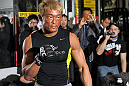 TOKYO, JAPAN - FEBRUARY 22:  Yoshihiro Akiyama works out for the media during the UFC 144 open workouts at Gold's Gym on February 22, 2012 in Tokyo, Japan.  (Photo by Josh Hedges/Zuffa LLC/Zuffa LLC via Getty Images) *** Local Caption *** Yoshihiro Akiyama