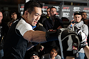 TOKYO, JAPAN - FEBRUARY 22:  Yushin Okami works out for the media during the UFC 144 open workouts at Gold's Gym on February 22, 2012 in Tokyo, Japan.  (Photo by Josh Hedges/Zuffa LLC/Zuffa LLC via Getty Images) *** Local Caption *** Yushin Okami