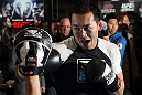 TOKYO, JAPAN - FEBRUARY 22:  Yushin Okami works out for the media during the UFC 144 open workouts at Gold's Gym on February 22, 2012 in Tokyo, Japan.  (Photo by Josh Hedges/Zuffa LLC/Zuffa LLC via Getty Images) *** Local Caption *** Yushin Okami