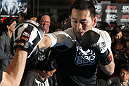 TOKYO, JAPAN - FEBRUARY 22:  Yushin Okami works out for the media during the UFC 144 open workouts at Gold's Gym on February 22, 2012 in Tokyo, Japan.  (Photo by Josh Hedges/Zuffa LLC/Zuffa LLC via Getty Images) *** Local Caption *** Yushin Okami