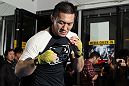 TOKYO, JAPAN - FEBRUARY 22:  Yushin Okami works out for the media during the UFC 144 open workouts at Gold's Gym on February 22, 2012 in Tokyo, Japan.  (Photo by Josh Hedges/Zuffa LLC/Zuffa LLC via Getty Images) *** Local Caption *** Yushin Okami
