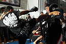 TOKYO, JAPAN - FEBRUARY 22:  Norifumi "Kid" Yamamoto works out for the media during the UFC 144 open workouts at Gold's Gym on February 22, 2012 in Tokyo, Japan.  (Photo by Josh Hedges/Zuffa LLC/Zuffa LLC via Getty Images) *** Local Caption *** Norifumi Yamamoto