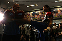 TOKYO, JAPAN - FEBRUARY 22:  Benson Henderson works out for the media during the UFC 144 open workouts at Gold's Gym on February 22, 2012 in Tokyo, Japan.  (Photo by Josh Hedges/Zuffa LLC/Zuffa LLC via Getty Images) *** Local Caption *** Benson Henderson