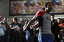 TOKYO, JAPAN - FEBRUARY 22:  Benson Henderson works out for the media during the UFC 144 open workouts at Gold's Gym on February 22, 2012 in Tokyo, Japan.  (Photo by Josh Hedges/Zuffa LLC/Zuffa LLC via Getty Images) *** Local Caption *** Benson Henderson