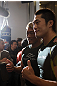 TOKYO, JAPAN - FEBRUARY 22:  (L-R) Yoshihiro Akiyama and Dong Hyun Kim pose for photos during the UFC 144 open workouts at Gold's Gym on February 22, 2012 in Tokyo, Japan.  (Photo by Josh Hedges/Zuffa LLC/Zuffa LLC via Getty Images) *** Local Caption *** Yoshihiro Akiyama; Dong Hyun Kim