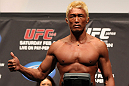 SAITAMA, JAPAN - FEBRUARY 25:  Yoshihiro Akiyama weighs in during the official UFC 144 weigh in at the Saitama Super Arena on February 25, 2012 in Saitama, Japan.  (Photo by Josh Hedges/Zuffa LLC/Zuffa LLC via Getty Images) *** Local Caption *** Yoshihiro Akiyama