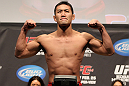 SAITAMA, JAPAN - FEBRUARY 25:  Yushin Okami weighs in during the official UFC 144 weigh in at the Saitama Super Arena on February 25, 2012 in Saitama, Japan.  (Photo by Josh Hedges/Zuffa LLC/Zuffa LLC via Getty Images) *** Local Caption *** Yushin Okami