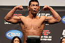 SAITAMA, JAPAN - FEBRUARY 25:  Riki Fukuda weighs in during the official UFC 144 weigh in at the Saitama Super Arena on February 25, 2012 in Saitama, Japan.  (Photo by Josh Hedges/Zuffa LLC/Zuffa LLC via Getty Images) *** Local Caption *** Riki Fukuda