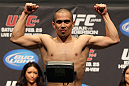 SAITAMA, JAPAN - FEBRUARY 25:  Chris Cariaso weighs in during the official UFC 144 weigh in at the Saitama Super Arena on February 25, 2012 in Saitama, Japan.  (Photo by Josh Hedges/Zuffa LLC/Zuffa LLC via Getty Images) *** Local Caption *** Chris Cariaso