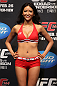 SAITAMA, JAPAN - FEBRUARY 25:  Guest UFC Octagon Girl and former Miss Universe finalist Azusa Nishigaki attends the official UFC 144 weigh in at the Saitama Super Arena on February 25, 2012 in Saitama, Japan.  (Photo by Josh Hedges/Zuffa LLC/Zuffa LLC via Getty Images) *** Local Caption *** Azusa Nishigaki