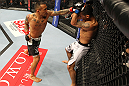 SAITAMA, JAPAN - FEBRUARY 26:  (L-R) Norifumi "Kid" Yamamoto punches Vaughn Lee during the UFC 144 event at Saitama Super Arena on February 26, 2012 in Saitama, Japan.  (Photo by Al Bello/Zuffa LLC/Zuffa LLC via Getty Images) *** Local Caption *** Norifumi Yamamoto; Vaughn Lee
