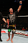SAITAMA, JAPAN - FEBRUARY 26:  Jake Shields reacts after defeating Yoshihiro Akiyama during the UFC 144 event at Saitama Super Arena on February 26, 2012 in Saitama, Japan.  (Photo by Al Bello/Zuffa LLC/Zuffa LLC via Getty Images) *** Local Caption *** Jake Shields