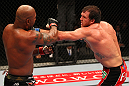 SAITAMA, JAPAN - FEBRUARY 26:  (R-L) Ryan Bader punches Quinton "Rampage" Jackson during the UFC 144 event at Saitama Super Arena on February 26, 2012 in Saitama, Japan.  (Photo by Al Bello/Zuffa LLC/Zuffa LLC via Getty Images) *** Local Caption *** Quinton Jackson; Ryan Bader