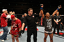SAITAMA, JAPAN - FEBRUARY 26:  Benson Henderson (R) reacts after defeating Frankie Edgar (L) to win the UFC Lightweight Championship during the UFC 144 event at Saitama Super Arena on February 26, 2012 in Saitama, Japan.  (Photo by Al Bello/Zuffa LLC/Zuffa LLC via Getty Images) *** Local Caption *** Benson Henderson; Frankie Edgar