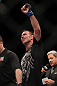 SAITAMA, JAPAN - FEBRUARY 26:  Jake Shields reacts after defeating Yoshihiro Akiyama during the UFC 144 event at Saitama Super Arena on February 26, 2012 in Saitama, Japan.  (Photo by Josh Hedges/Zuffa LLC/Zuffa LLC via Getty Images) *** Local Caption *** Jake Shields