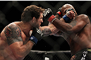 SAITAMA, JAPAN - FEBRUARY 26:  (L-R) Ryan Bader punches Quinton "Rampage" Jackson during the UFC 144 event at Saitama Super Arena on February 26, 2012 in Saitama, Japan.  (Photo by Josh Hedges/Zuffa LLC/Zuffa LLC via Getty Images) *** Local Caption *** Quinton Jackson; Ryan Bader