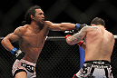 SAITAMA, JAPAN - FEBRUARY 26:  (L-R) Benson Henderson punches Frankie Edgar during the UFC 144 event at Saitama Super Arena on February 26, 2012 in Saitama, Japan.  (Photo by Josh Hedges/Zuffa LLC/Zuffa LLC via Getty Images) *** Local Caption *** Frankie Edgar; Benson Henderson