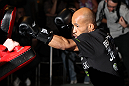 SYDNEY, AUSTRALIA - FEBRUARY 28:  Demetrious Johnson works out for the media during the UFC on FX open workouts at the Star Casino on February 28, 2012 in Sydney, Australia.  (Photo by Josh Hedges/Zuffa LLC/Zuffa LLC via Getty Images) *** Local Caption *** Demetrious Johnson