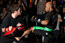 SYDNEY, AUSTRALIA - FEBRUARY 28:  Demetrious Johnson works out for the media during the UFC on FX open workouts at the Star Casino on February 28, 2012 in Sydney, Australia.  (Photo by Josh Hedges/Zuffa LLC/Zuffa LLC via Getty Images) *** Local Caption *** Demetrious Johnson